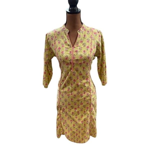 Style Union Dresses & Skirts - Beautiful 100% Cotton Floral Green and Pink Kurta with 3/4 Sleeves – Medium